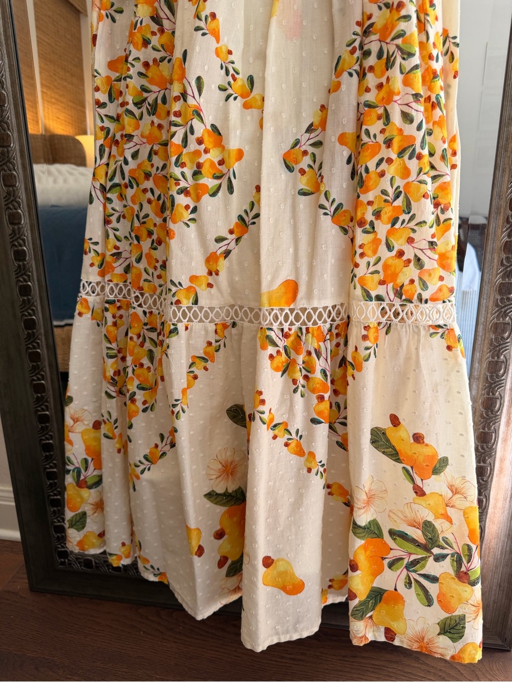 FARM RIO Off-White Cashew Crossed Back Maxi Dress Size Medium - Picture 4 of 6